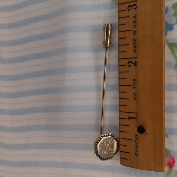 Vintage Gold Tone Cursive J Stick Pin - Picture 4 of 4